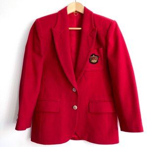 Vtg St.Sophia Paris Red Blazer Jkt Rainbow Buttons